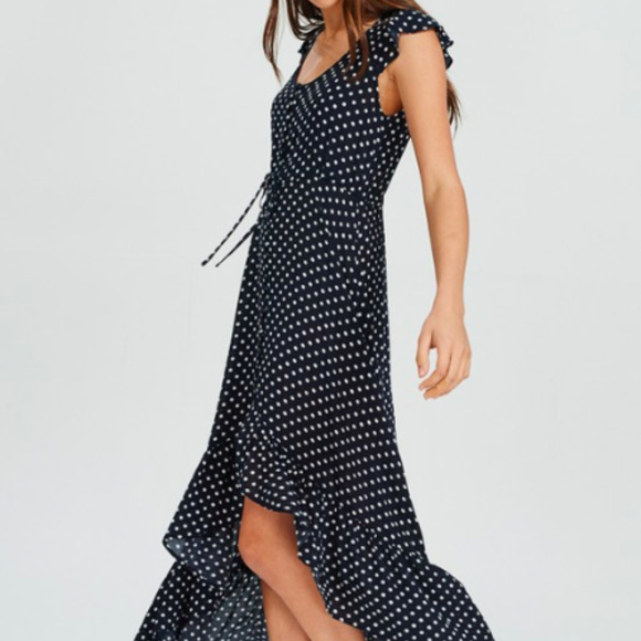 Cotton On Dresses & Skirts - Cotton On Navy Blue and White Polka Dot Maxi Dress